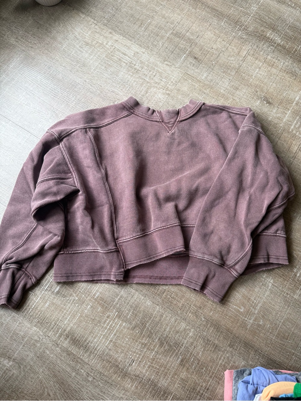FP Movement by Free People Mauve Cropped Crewneck Sweatshirt
